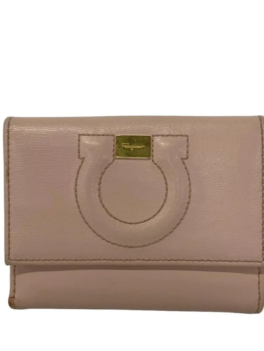 Salvatore Ferragamo Gancio City - Light Pink Leather Double-hook Wallet